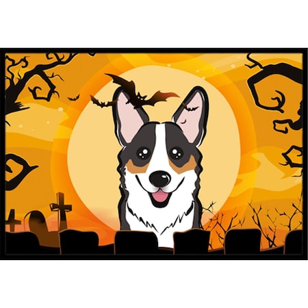 Carolines Treasures Halloween Tricolor Corgi Indoor and Outdoor Mat- 18 x 27 in. BB1813MAT
